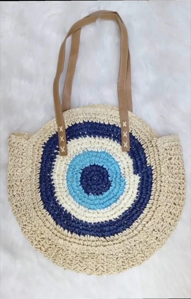 Runde Makramee-Strandtasche Skanto