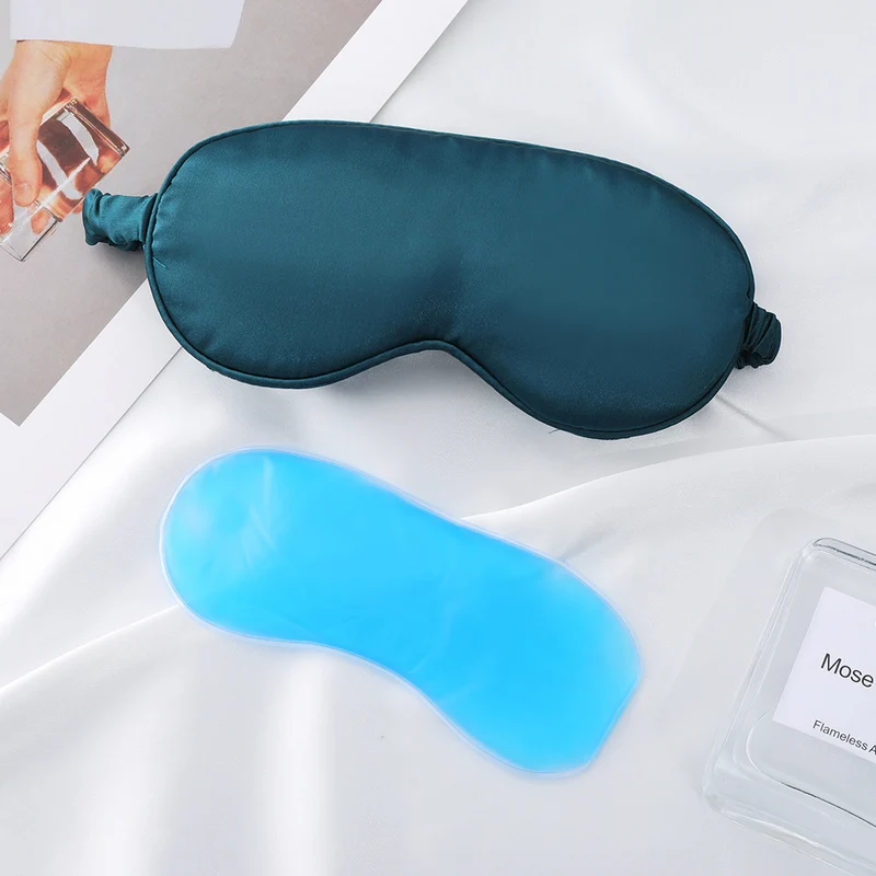 Nan Seidenweiche Schlafmaske für Damen mit herausnehmbarem Gel-Kühlpad und verstellbarem Komfortband Skanto