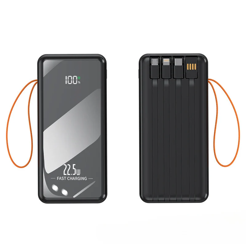 Multifunktionale Powerbank mit integrierten Ladekabeln und Digitaldisplay Skanto
