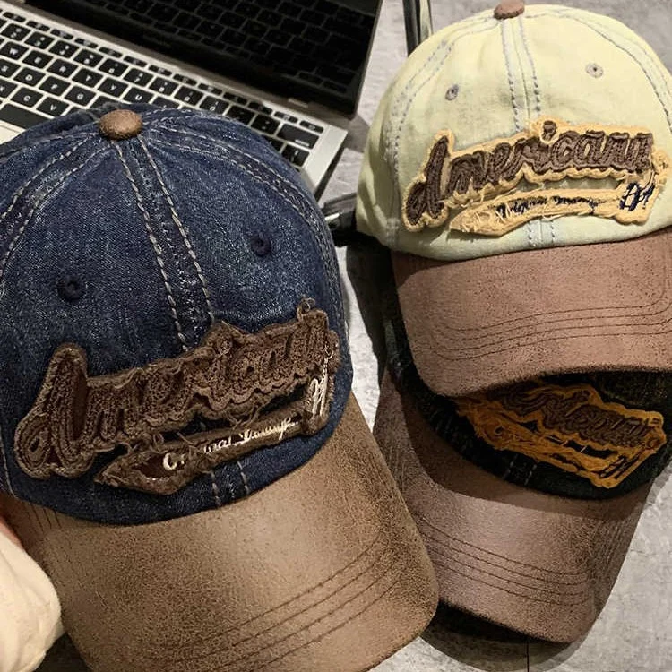Herren-Baseballcap aus Vintage-Denim Skanto