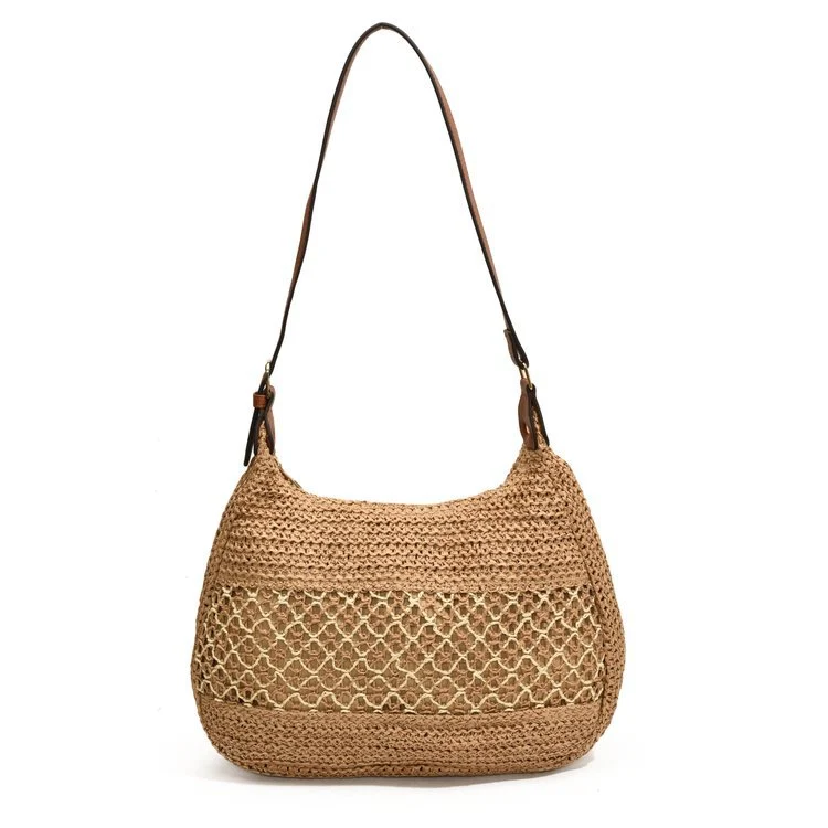 Handgeknüpfte Crossover-Tasche mit Lederakzenten Skanto