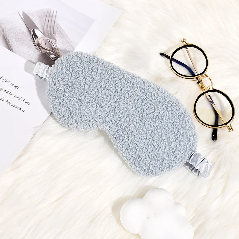 Skanto Teddyfleece-Schlafmaske für Damen mit verstellbarem Satinband Skanto