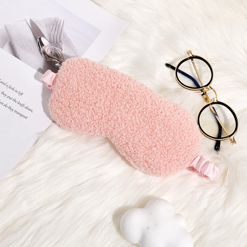 Skanto Teddyfleece-Schlafmaske für Damen mit verstellbarem Satinband Skanto