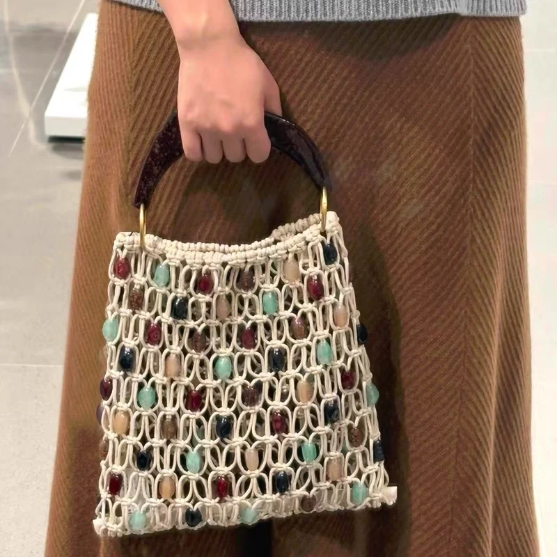 Exklusive Makramee-Tasche mit Schmuckdetails Skanto