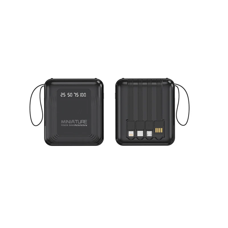 Kompakte Powerbank mit integriertem Kabel und digitaler Ladeanzeige Skanto