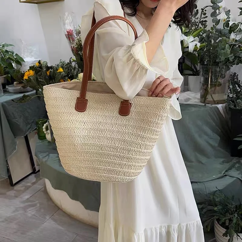 Handgefertigte Strandtasche aus Naturmaterial mit stabilen Griffen Skanto