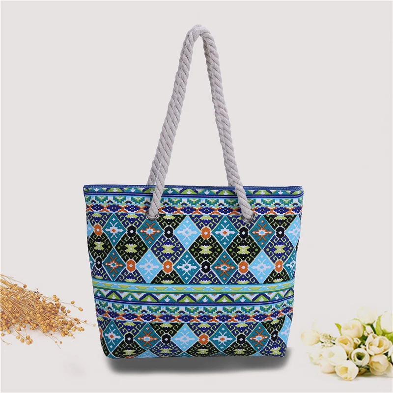 Moderne Strandtasche aus robustem Baumwollstoff Skanto