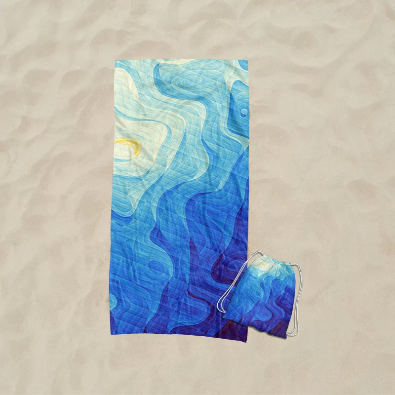 Strandtuch mit künstlerischem Wellendesign Skanto