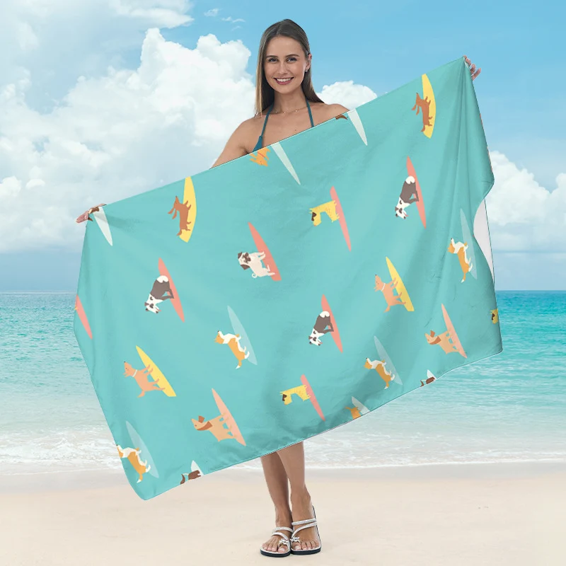 Strandtuch mit kreativen Surf-Motiven Skanto