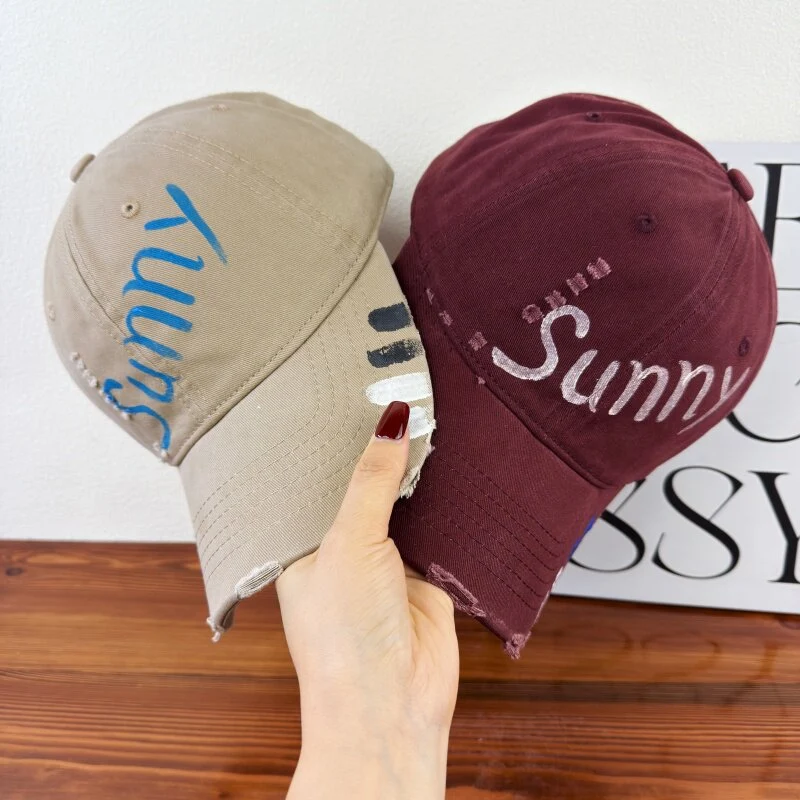 Damen Sonnenhut im Used-Look mit Grafik Skanto