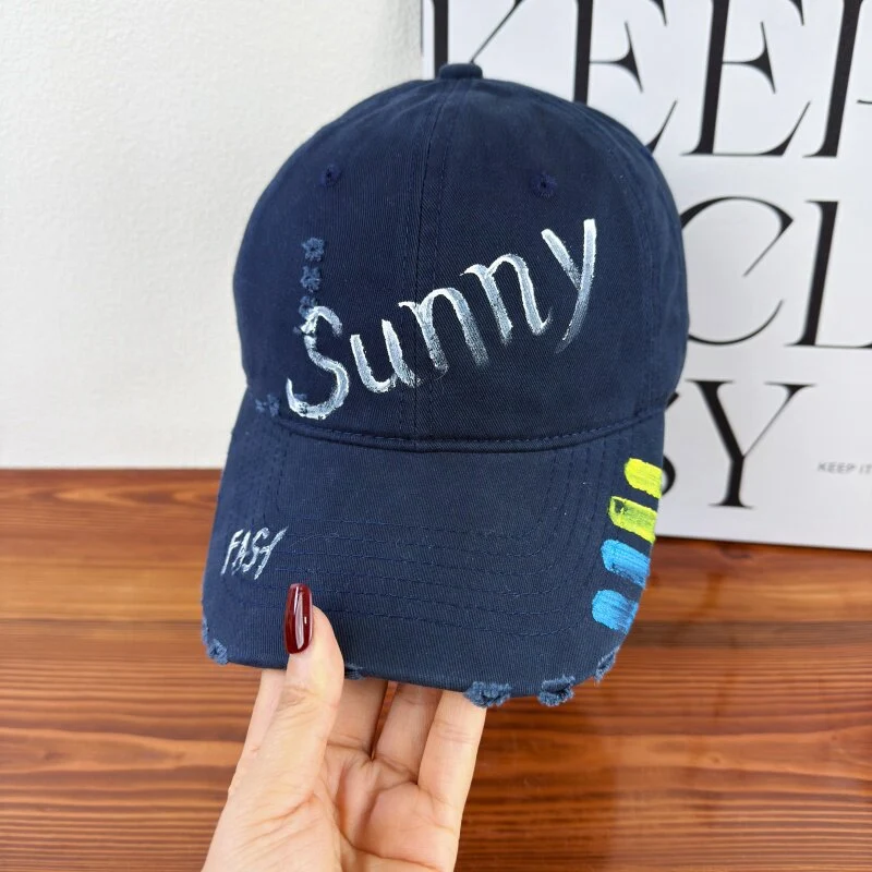 Damen Sonnenhut im Used-Look mit Grafik Skanto