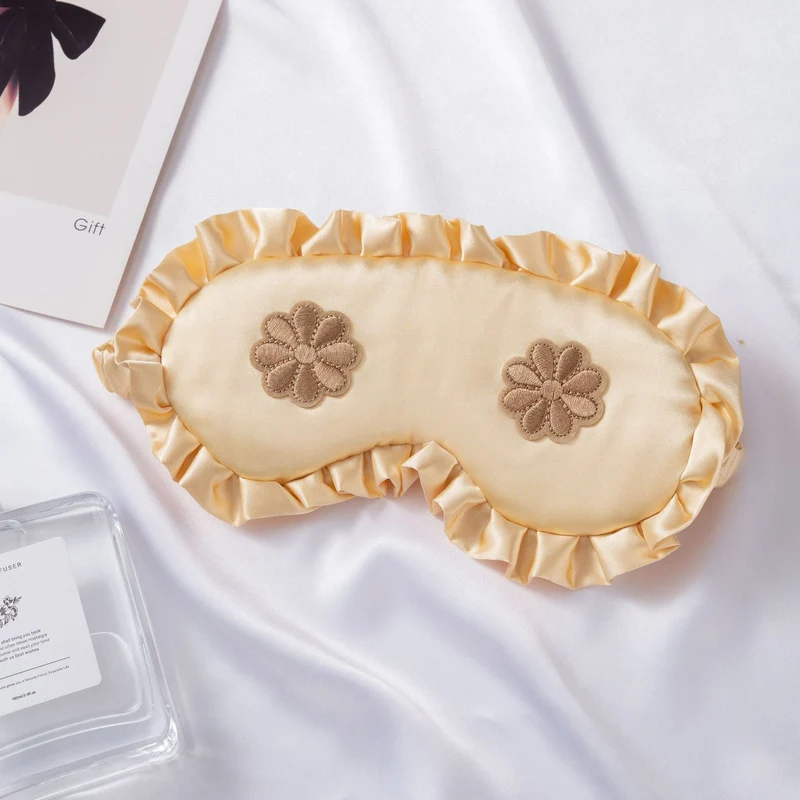 Bestickte Satin-Schlafmaske für Damen mit Rüschenbesatz und weicher Polsterung Skanto