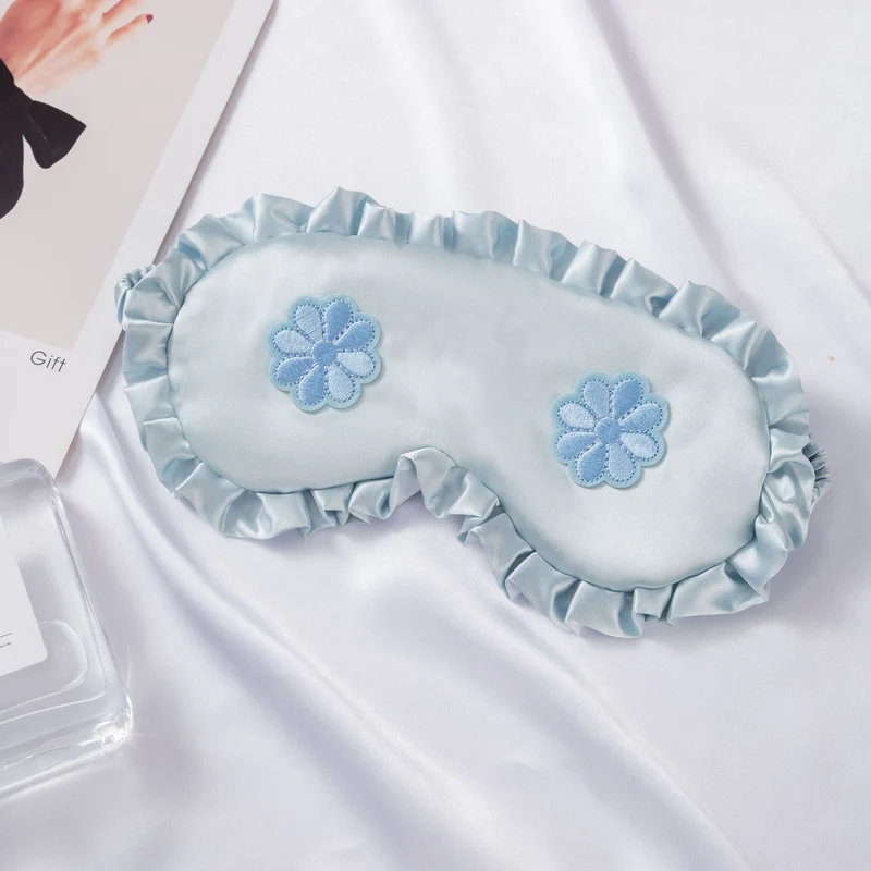 Bestickte Satin-Schlafmaske für Damen mit Rüschenbesatz und weicher Polsterung Skanto
