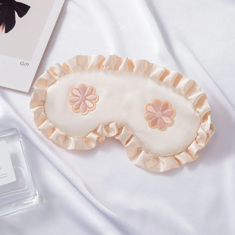 Bestickte Satin-Schlafmaske für Damen mit Rüschenbesatz und weicher Polsterung Skanto