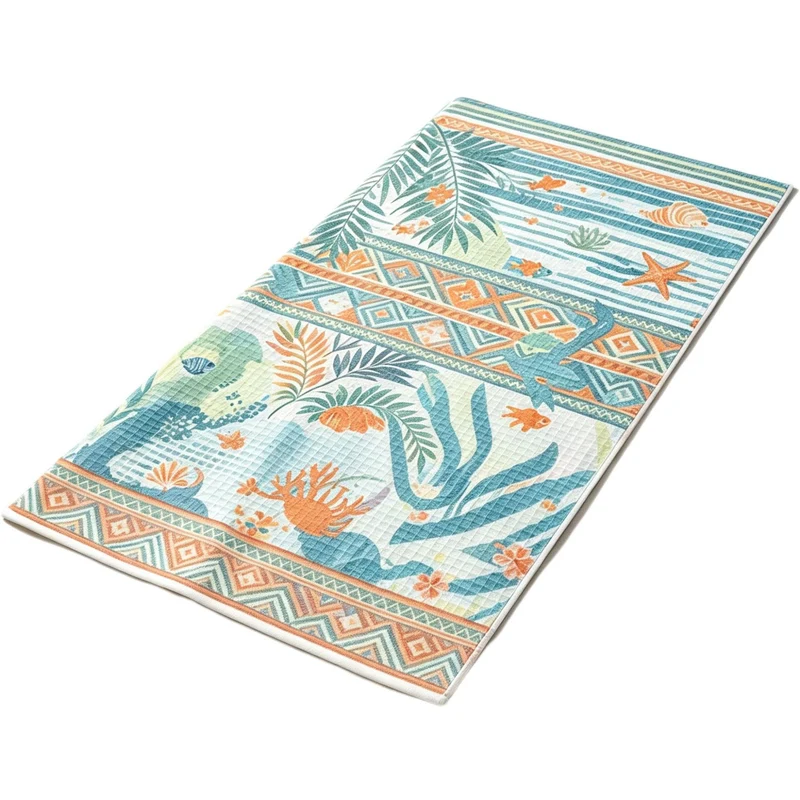 Stranddecke mit maritimem Design und hochwertiger Waffelstruktur Skanto