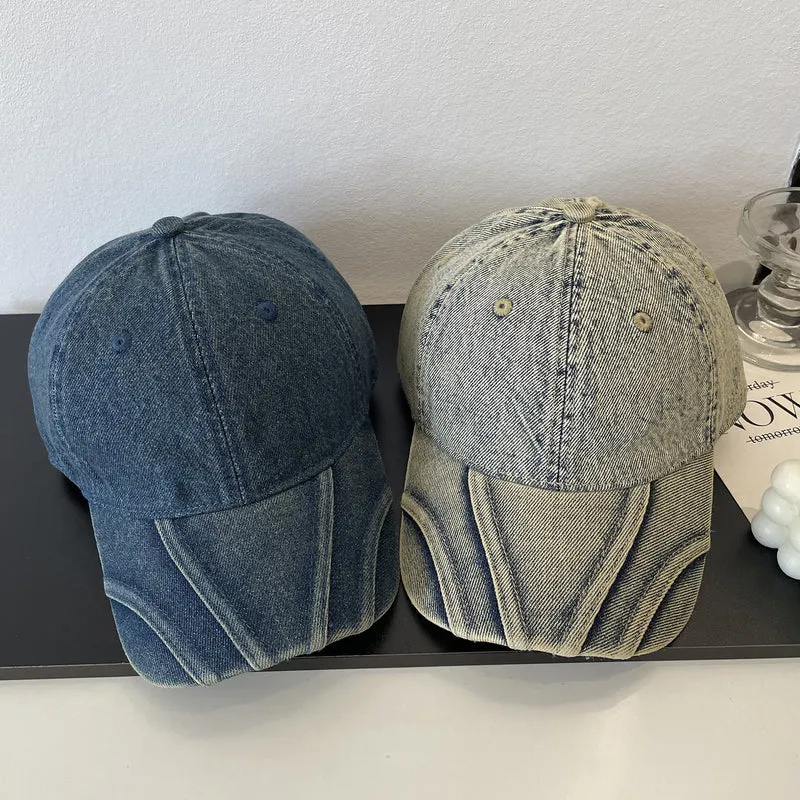 Damen Vintage Distressed Jeans-Baseballkappe Skanto