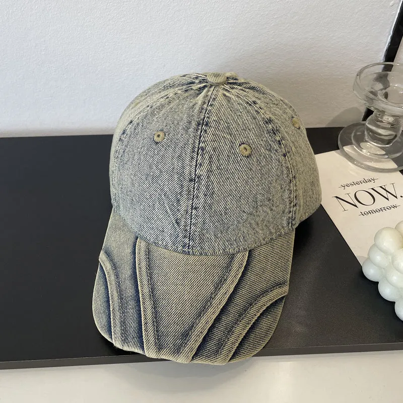Damen Vintage Distressed Jeans-Baseballkappe Skanto