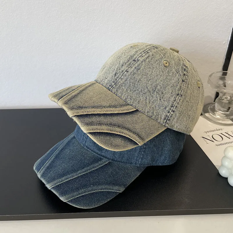 Damen Vintage Distressed Jeans-Baseballkappe Skanto
