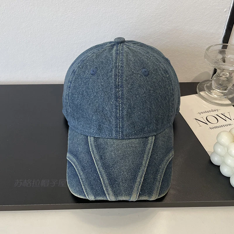 Damen Vintage Distressed Jeans-Baseballkappe Skanto