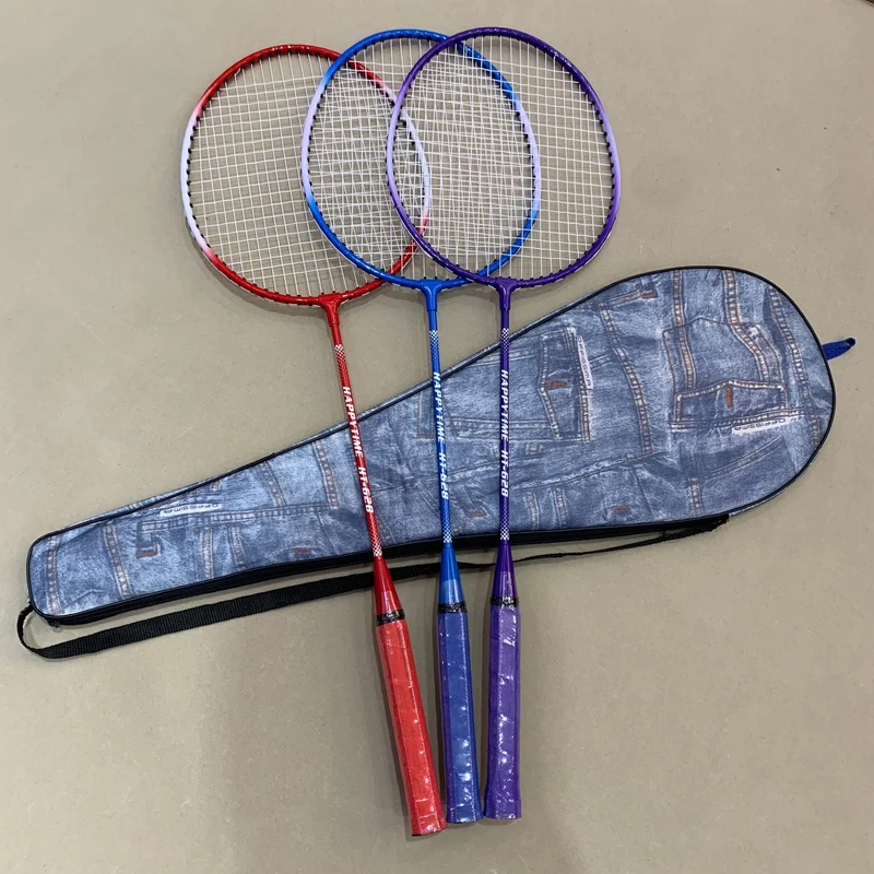 Badmintonschläger-Set mit mehrfarbigen Schlägern und Schutzhülle Skanto