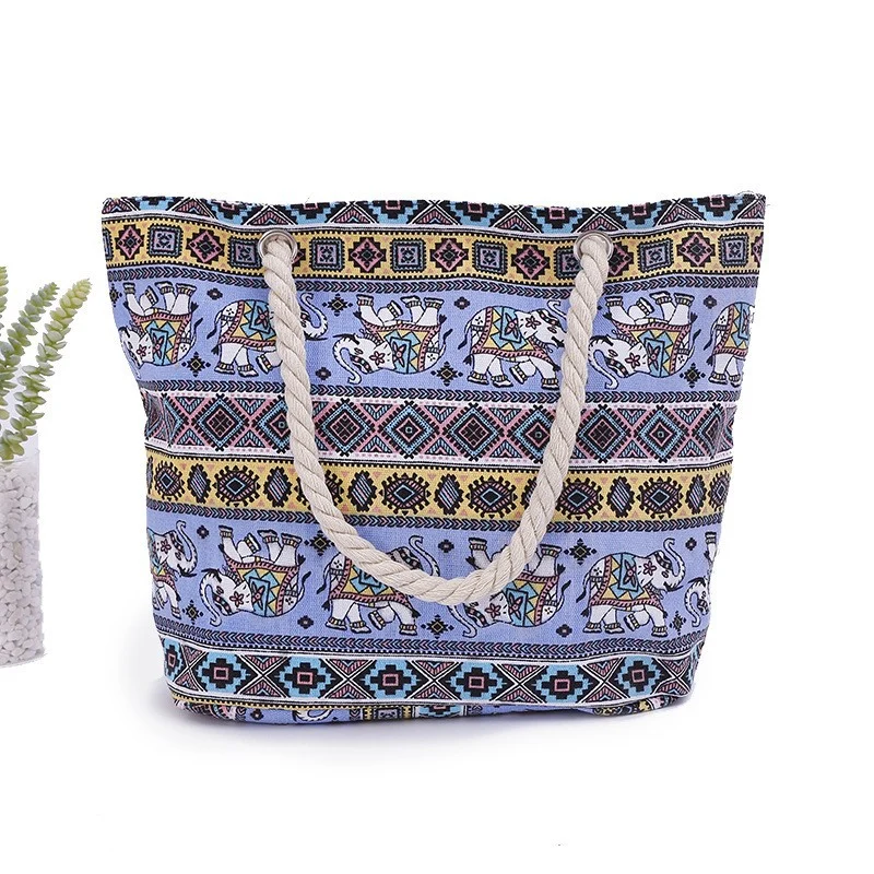 Große bunte Strandtasche mit Mandala-Muster Skanto