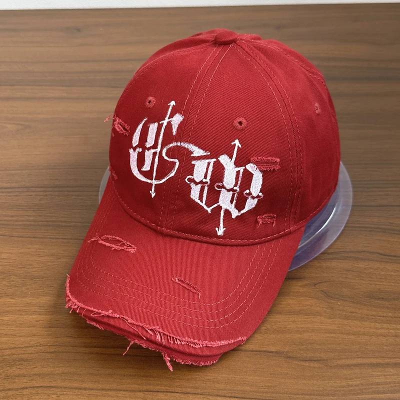Herren Distressed Bestickte Cap mit Grafik Skanto