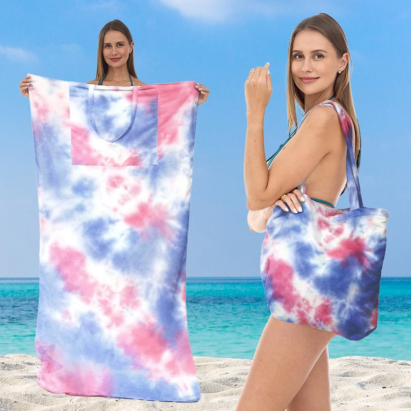 Strandtuch mit integriertem Tragebeutel-Design Skanto