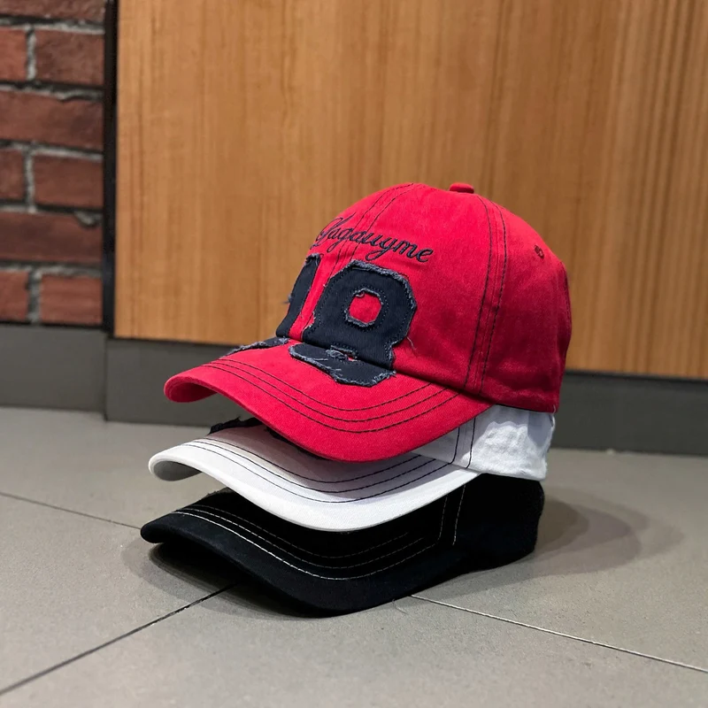 Herren Distressed Bestickte Baseballkappe Skanto