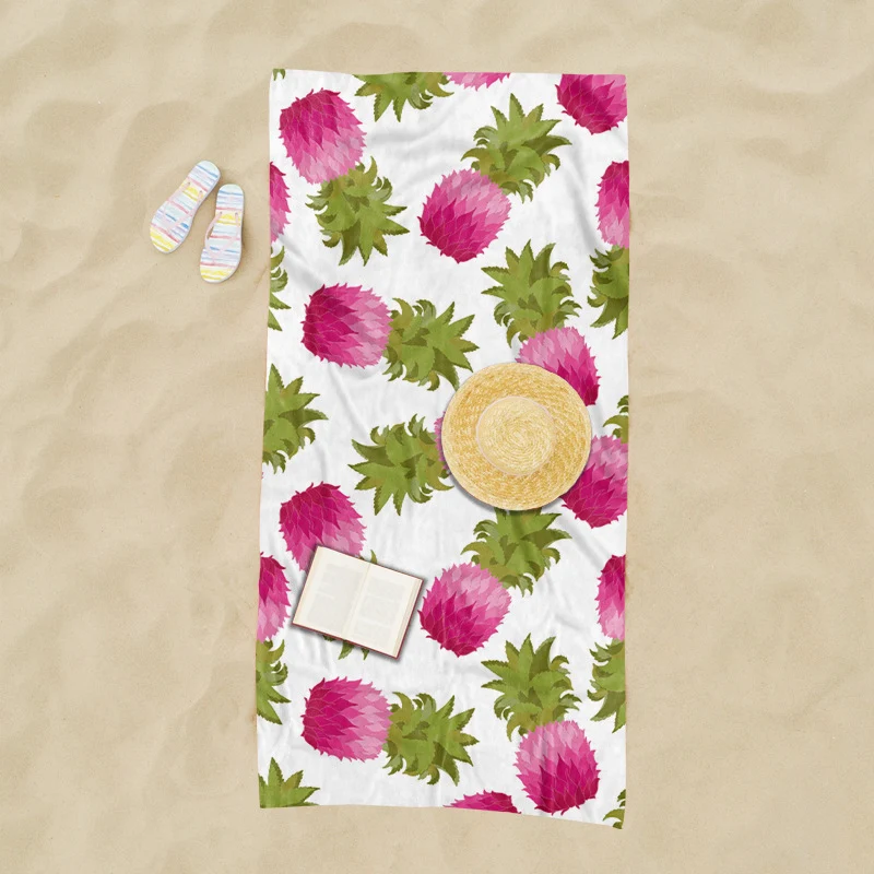 Strandtuch mit exotischem Ananas- und Palmenmuster Skanto