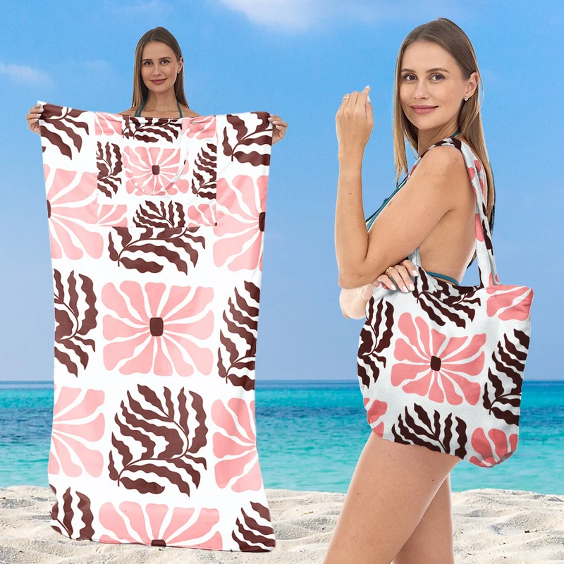 Strandtuch mit elegantem Blumenmuster Skanto