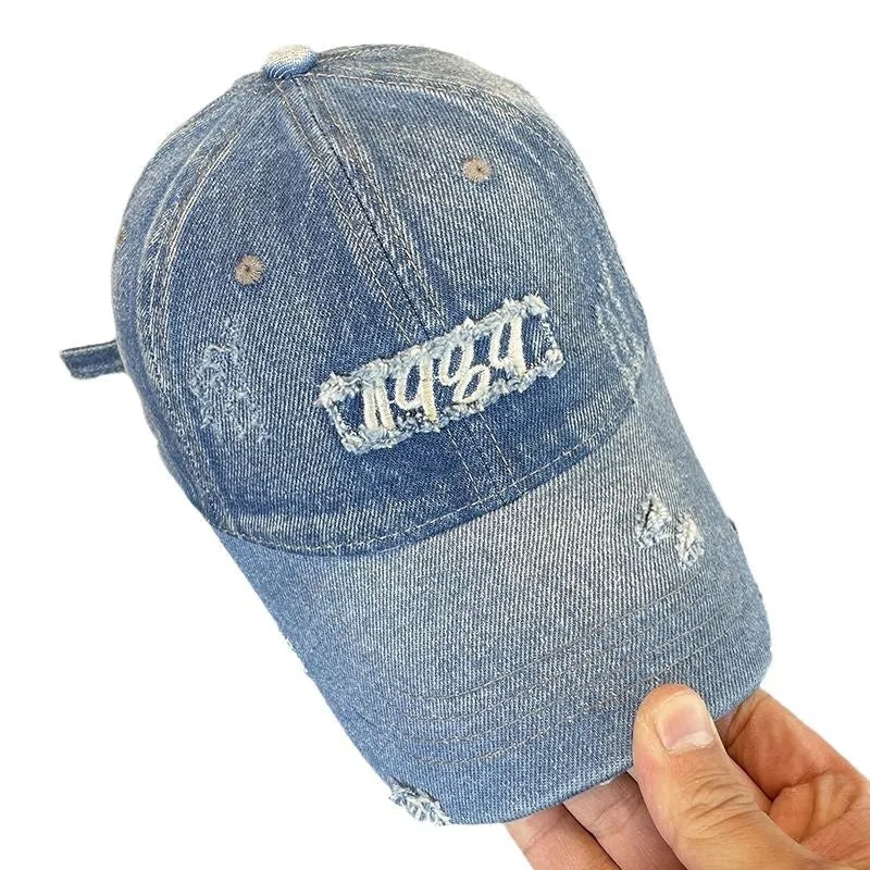 Damen Baseballkappe im Used-Look aus Jeans Skanto 1784188483
