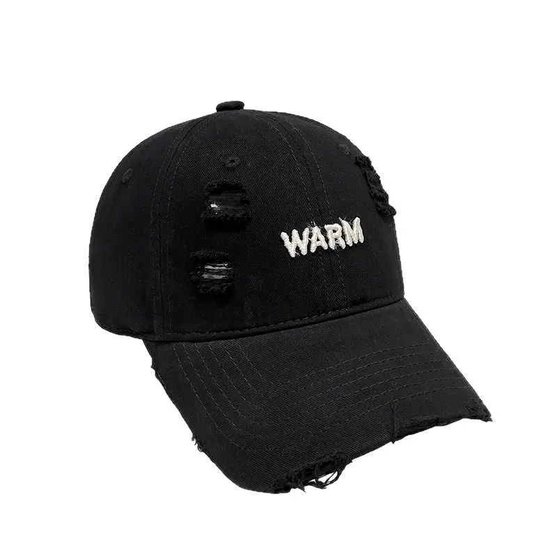 Damen Baumwoll-Cap im Used-Look mit gestickter Botschaft Skanto