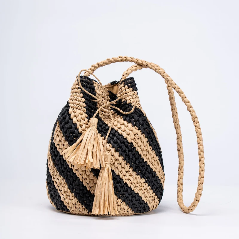 Strukturierte Makramee-Handtasche Skanto