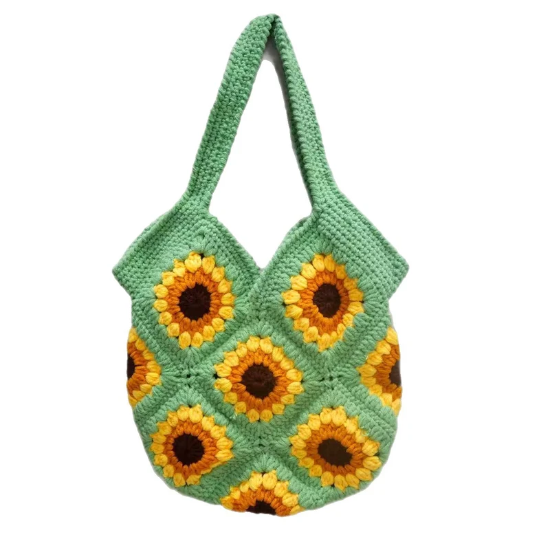 Handgemachte Makramee-Tasche mit Blumenmuster Skanto