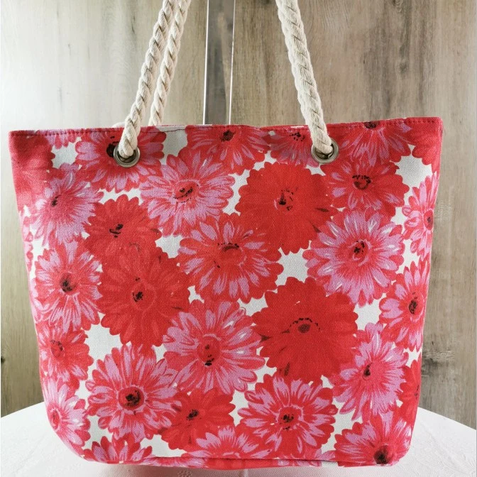 Große Strandtasche mit Blumenmuster Skanto