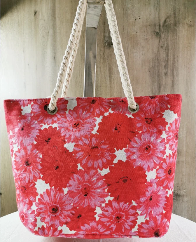 Große Strandtasche mit Blumenmuster Skanto
