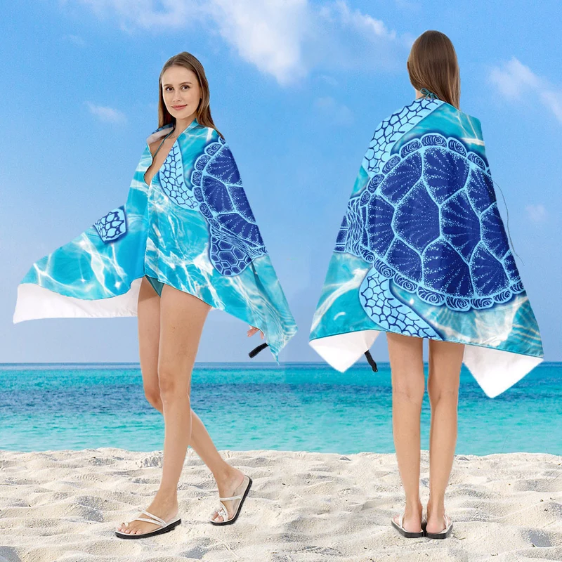 Kapuzen-Badeponcho mit Mandala-Motiv Skanto