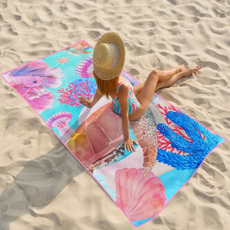 Strandtuch mit farbenfrohem Unterwassermotiv Skanto