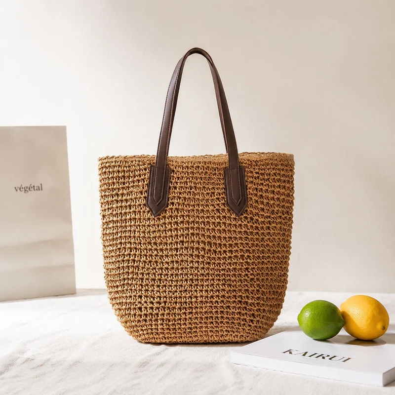 Strandtasche mit robusten Ledergriffen Skanto