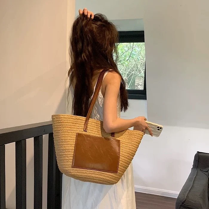 Strandtasche mit integrierter Ledertasche Skanto