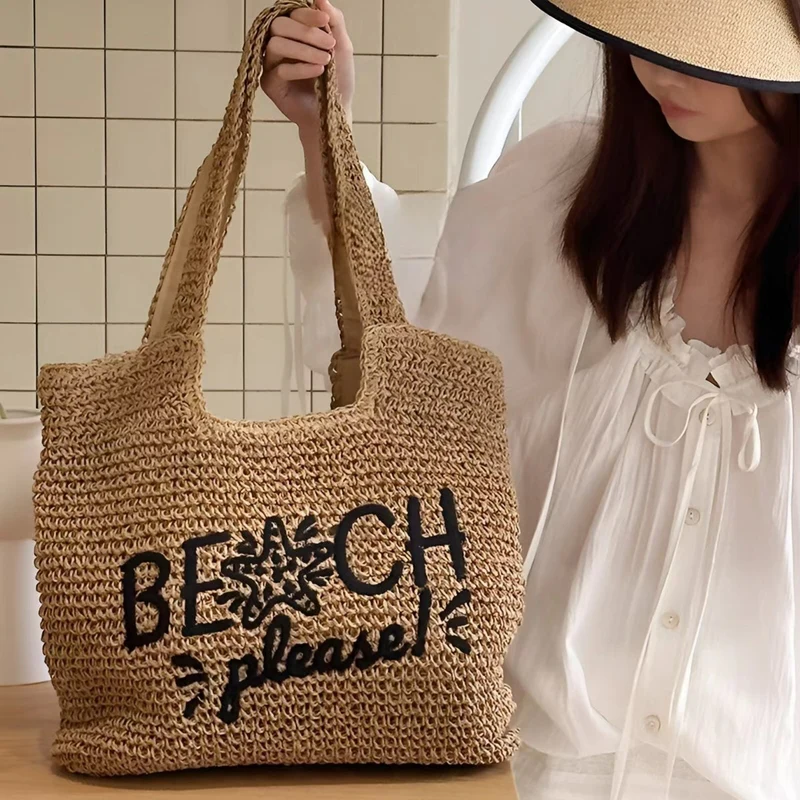 Strandtasche mit gesticktem Text Skanto