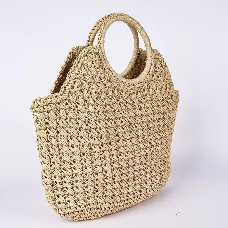 Handgefertigte Korbtasche mit innovativem rundem Design Skanto