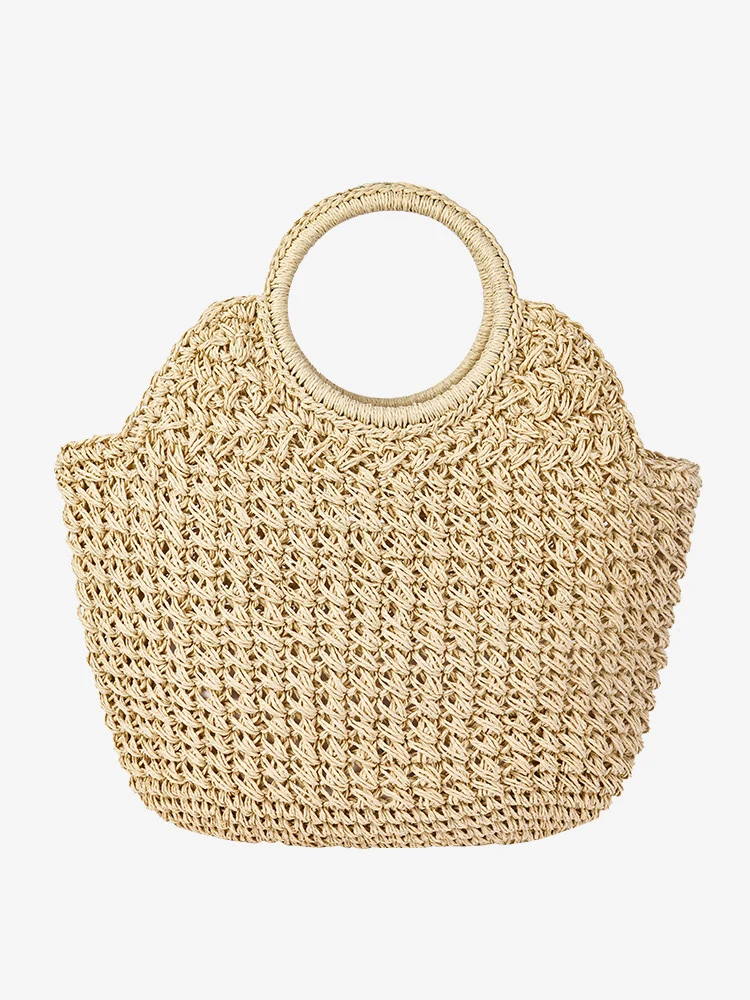 Handgefertigte Korbtasche mit innovativem rundem Design Skanto