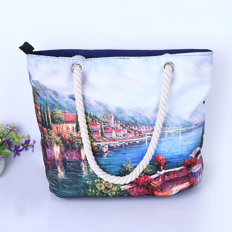 Geräumige Tasche mit maritimem Stadtmotiv Skanto