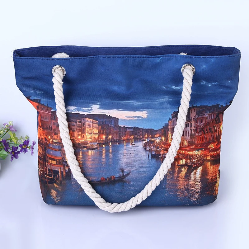 Geräumige Tasche mit maritimem Stadtmotiv Skanto