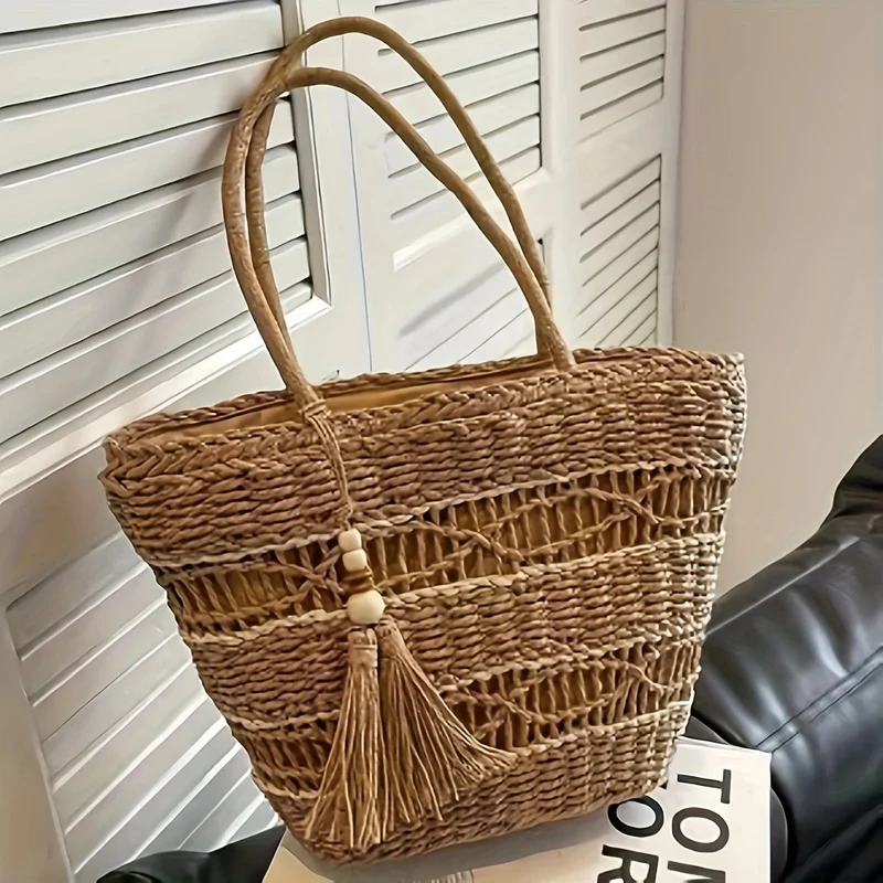 Handtasche aus handgewebtem Naturmaterial Skanto