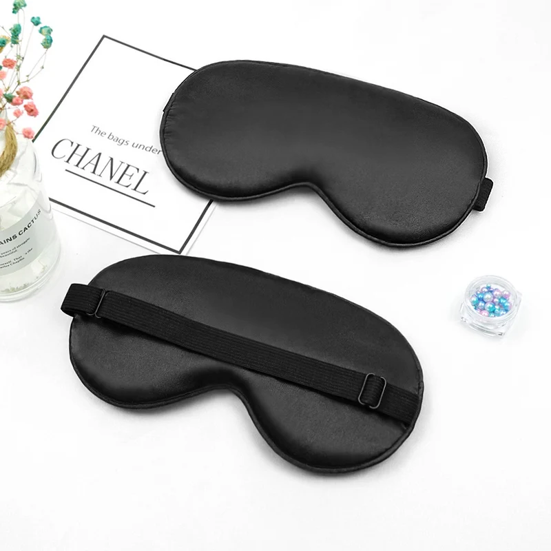 Unisex luxuriöse Satin-Schlafmaske mit anatomischer Kontur und verstellbarem Gummiband Skanto