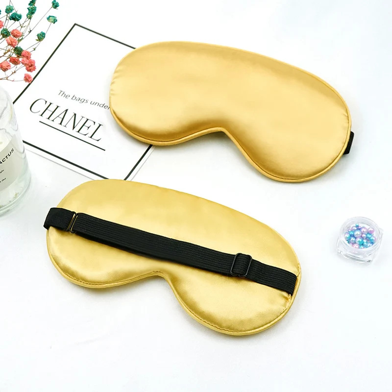 Unisex luxuriöse Satin-Schlafmaske mit anatomischer Kontur und verstellbarem Gummiband Skanto