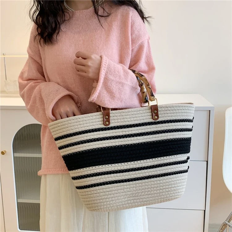 Große Strandtasche mit Bambusgriff Skanto