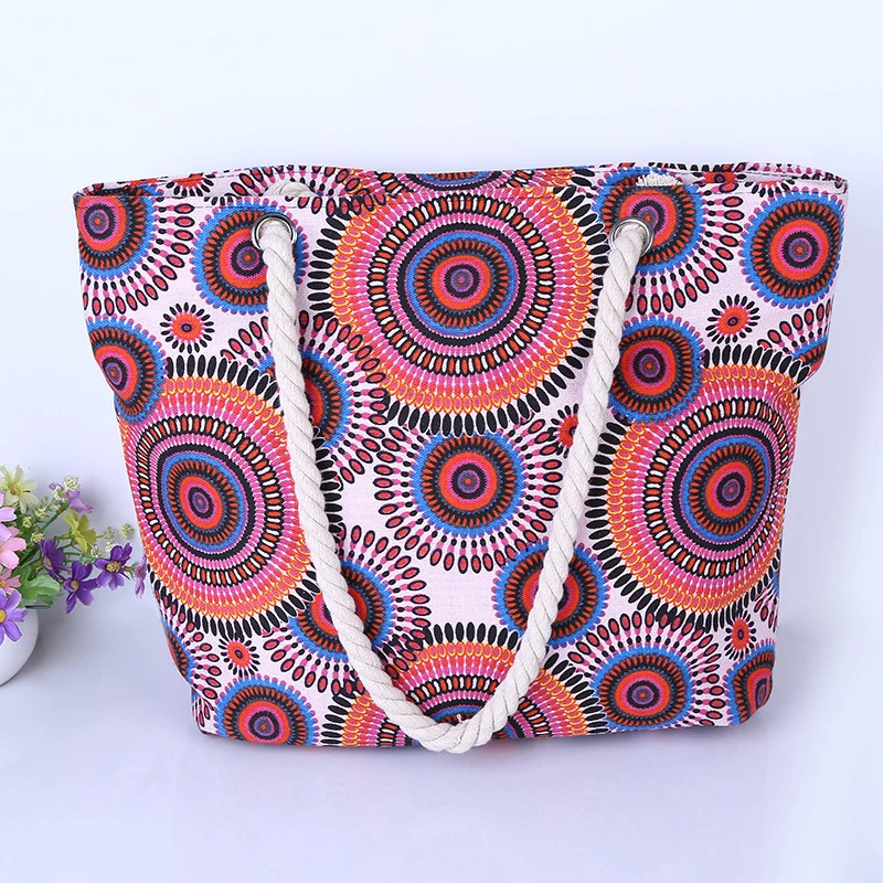 XXL Einkaufstasche mit farbenfrohem Mandala-Muster Skanto